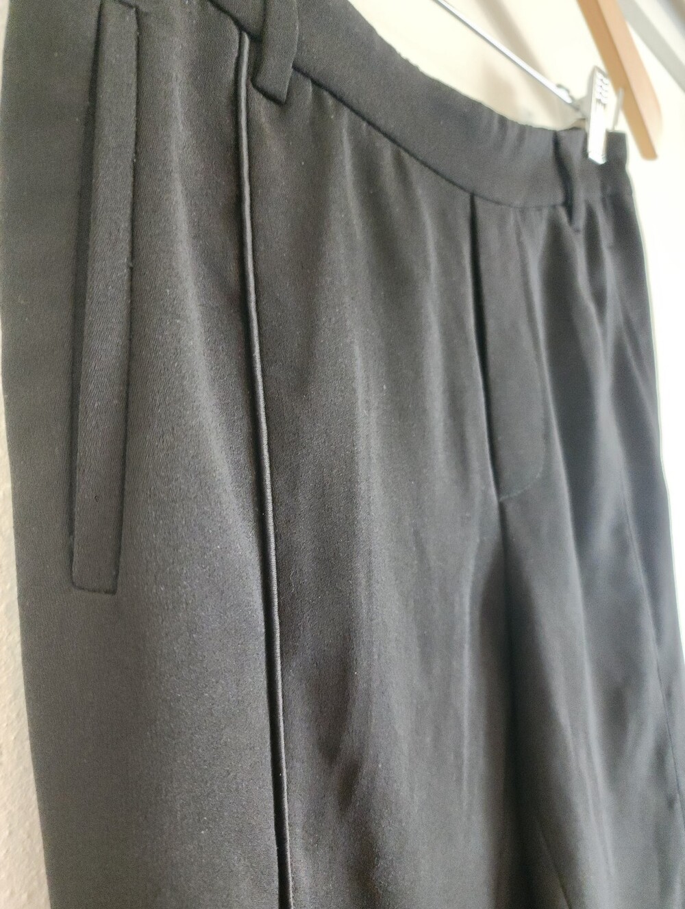 Vince Black Crepe Pintuck Elastic Waist Mid Rise Jogger Dress Pant XS - Picture 5 of 15